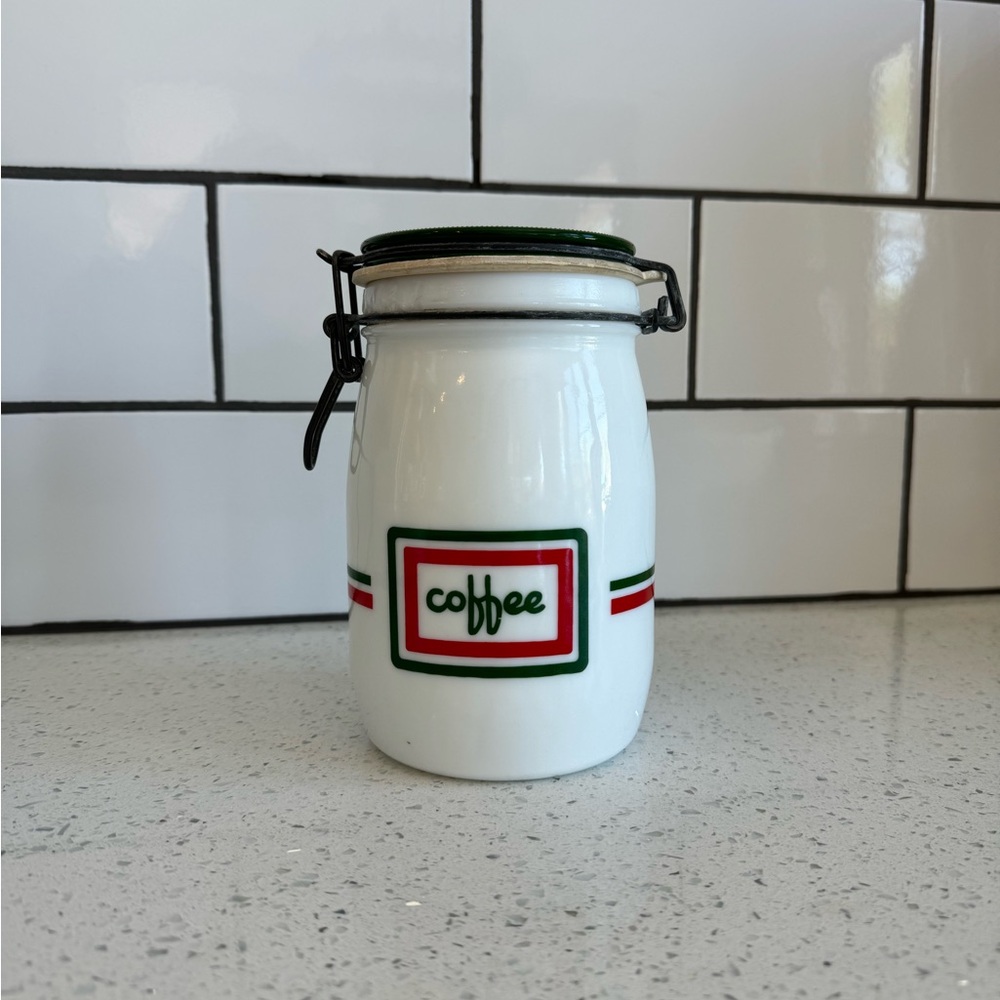 Wheaton White Milk Glass Coffee Canister